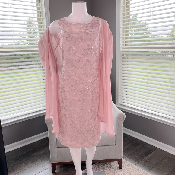 Alex Evenings Women's Short Embroidered Dress with Illusion Jacket Size 14 NWOT - Picture 7 of 15